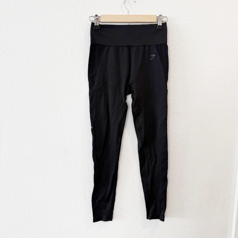 Gymshark- Black Seamless Full Length Leggings - M